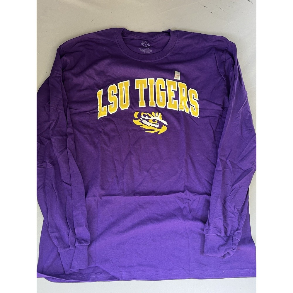 New Elite Fan LSU Long Sleeve Shirt Purple Size Large Men